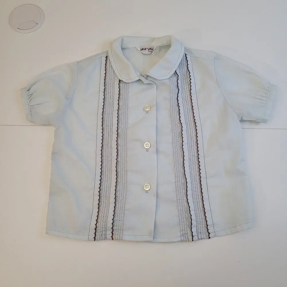 Jack & Jill Togs 1960s Toddler Outfit Set Blouse Jacket Suspender Skirt Costume